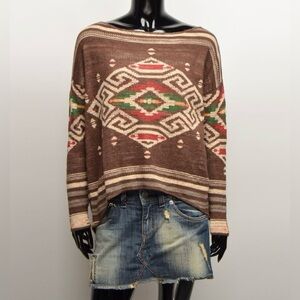 Vintage Ralph Lauren Denim Supply Aztec Southwestern Cotton Sweater Medium